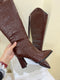 Pointed- Toe Block Heel Long Boots